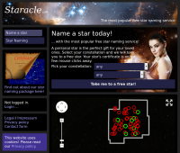 Screenshot of Staracle.com main page